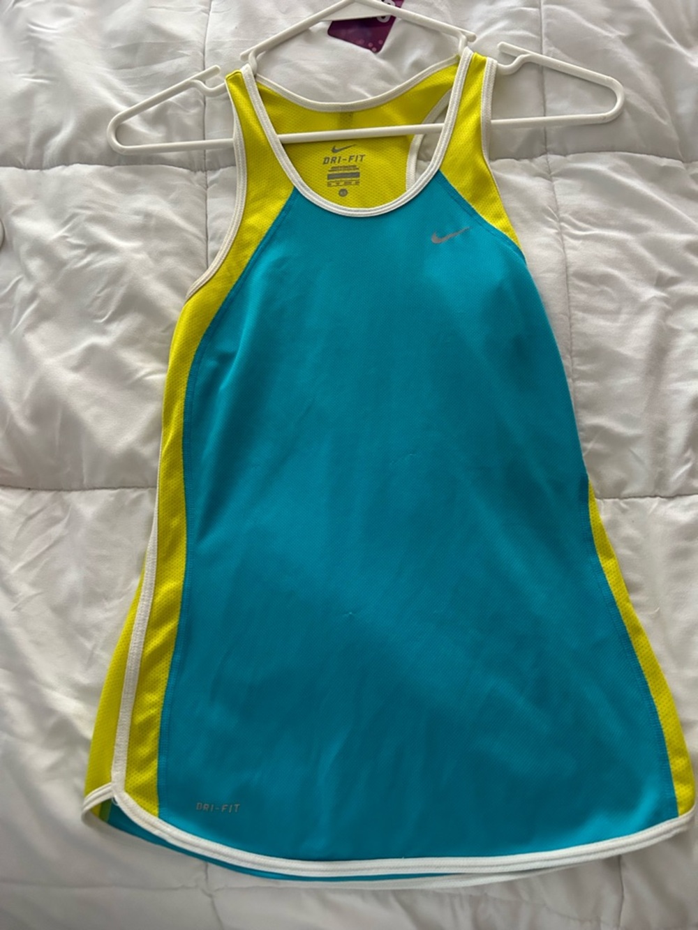 Blue And Neon Green Nike Top
